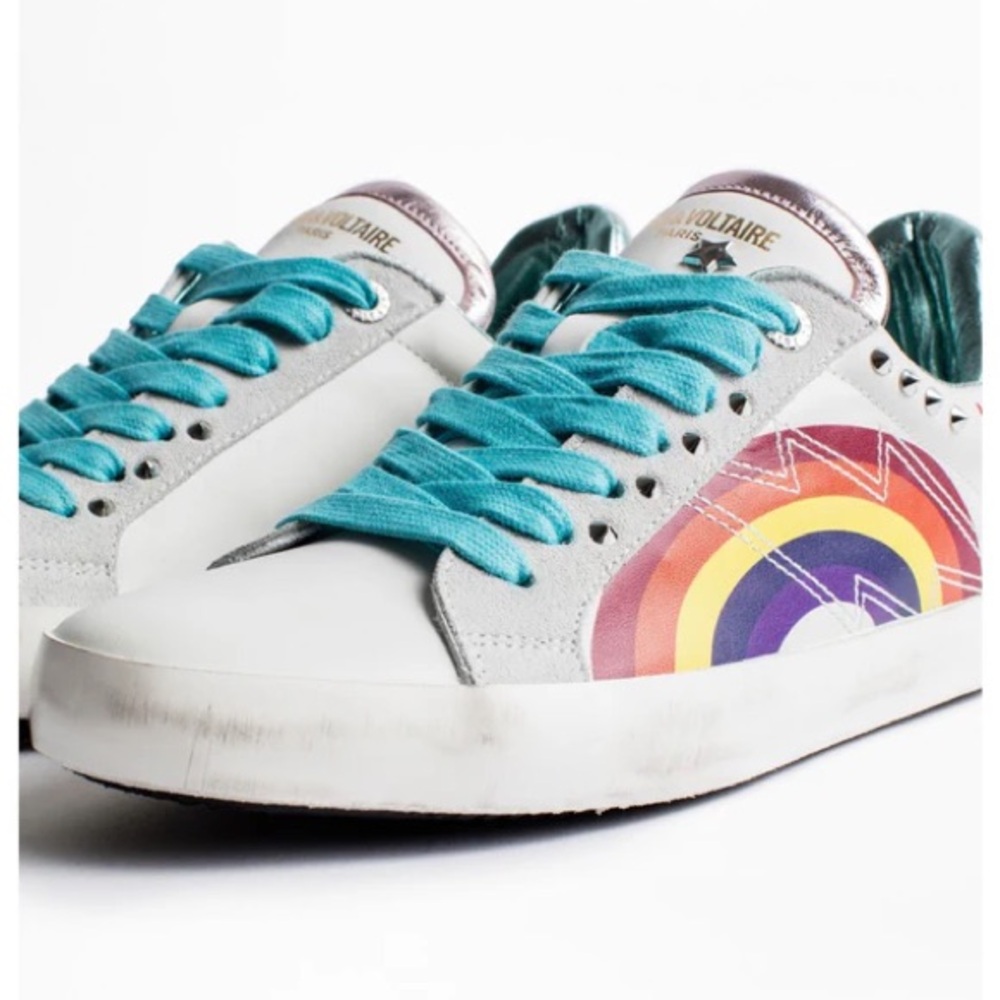 ZADIG & VOLTAIRE RAINBOW BLANC TENNIS SHOE